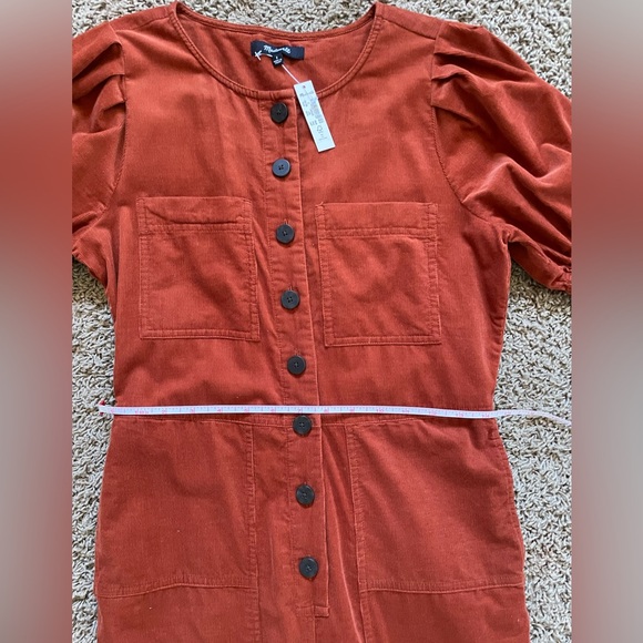 Madewell puff sleeve corduroy jumpsuit, size 2 - Picture 3 of 13